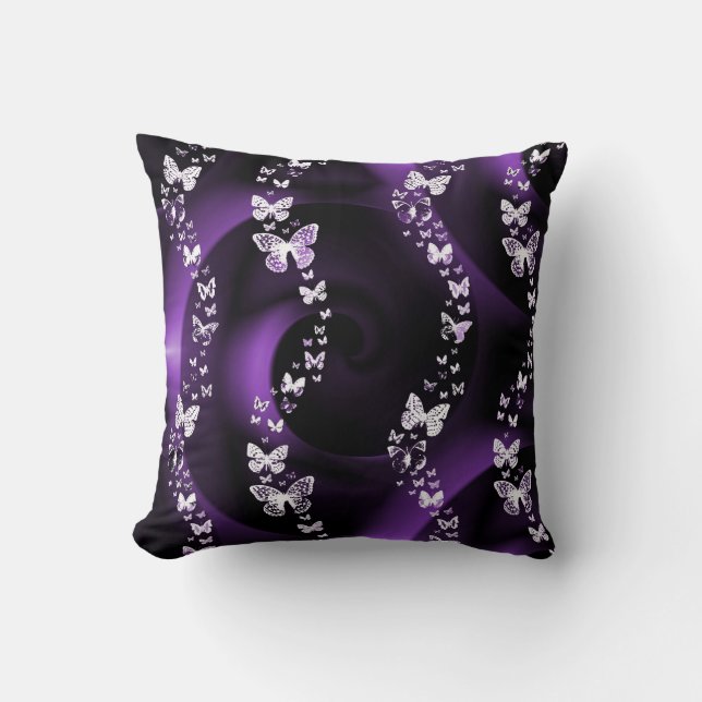 Coussin Tourbillon de papillon pourpre (Recto)
