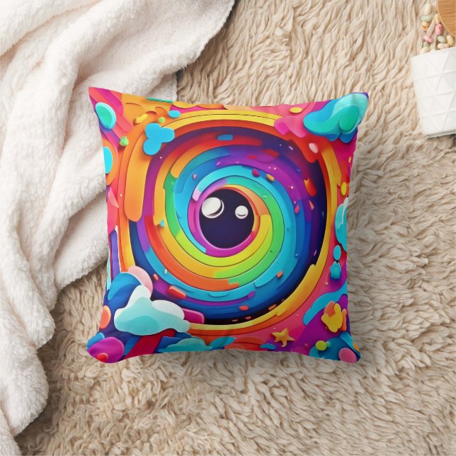 Coussin Tourbillon d'imagination colorée (Couverture)