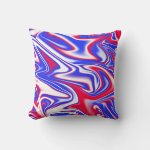Coussin "Tourbillon Patriotique : Le marbre rouge, blanc e