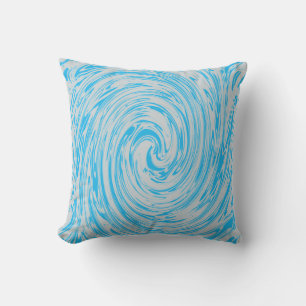 Coussin Tourbillons Abstraits Gris Bleu Personnalisé