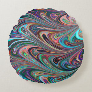 coussin tourbillons arc-en-ciel