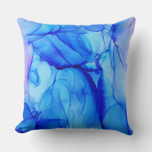 Coussin Tourbillons Modernes Abstraits Bleu Indigo Violet