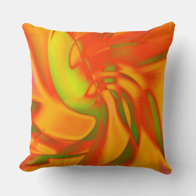 Coussin Tournage doux d'orange avec ton vert lisse (Recto)