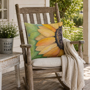 Coussin Tournesol aquarelle