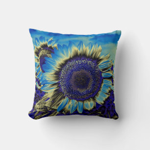 Coussin Tournesol Bleu