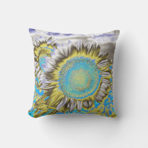 Coussin Tournesol bleu pourpre