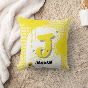 Coussin Tournesol d'aquarelle avec papillons Lancer l'orei