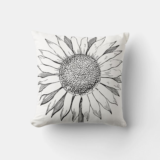 Coussin Tournesol illustré (Recto)