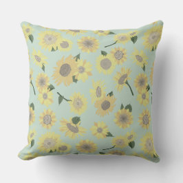 Coussin Tournesol jaune orangé blanc