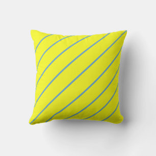Coussin Tournesol Lignes Jaunes Et Bleues