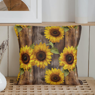 Coussin Tournesol rustique