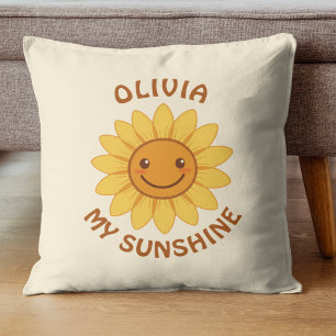 Coussin Tournesol souriant ensoleillé "Mon Soleil"