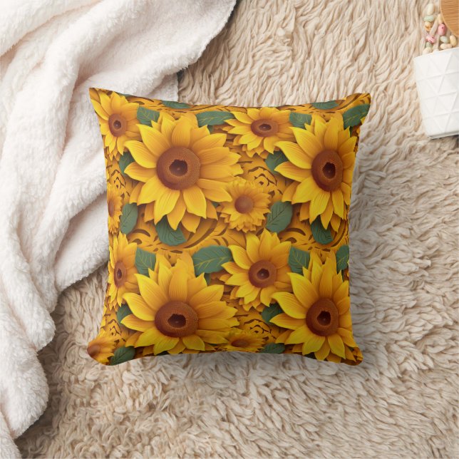 Coussin tournesols 3d (Couverture)