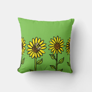 Coussin Tournesols et Bourdon