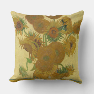Coussin Tournesols, Nature morte peinture à l'huile, Van G