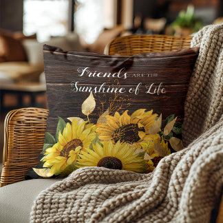 Coussin Tournure Bois Jaune Tournesols Amis Soleil