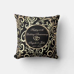 Coussin Tournures dorées, 50e anniversaire de mariage 