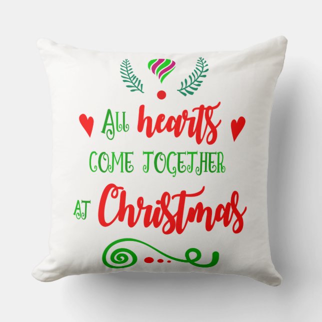Coussin Tous Les Coeurs Se Réunissent Lors Des Fêtes De No (Recto)