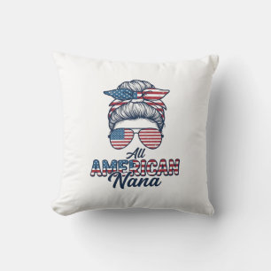 Coussin Tout à fait Nana patriotique américain chignon dés