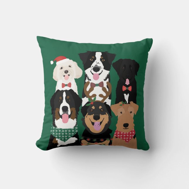 Coussin Tout Ce Que Je Veux Pour Noël, C'Est Plus De Chien (Recto)