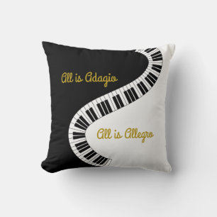 Coussin Tout est Adagio, Tout est Allegro Piano Noël