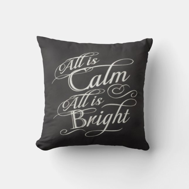 Coussin Tout est calme, tout est Noël lumineux de tableau (Recto)
