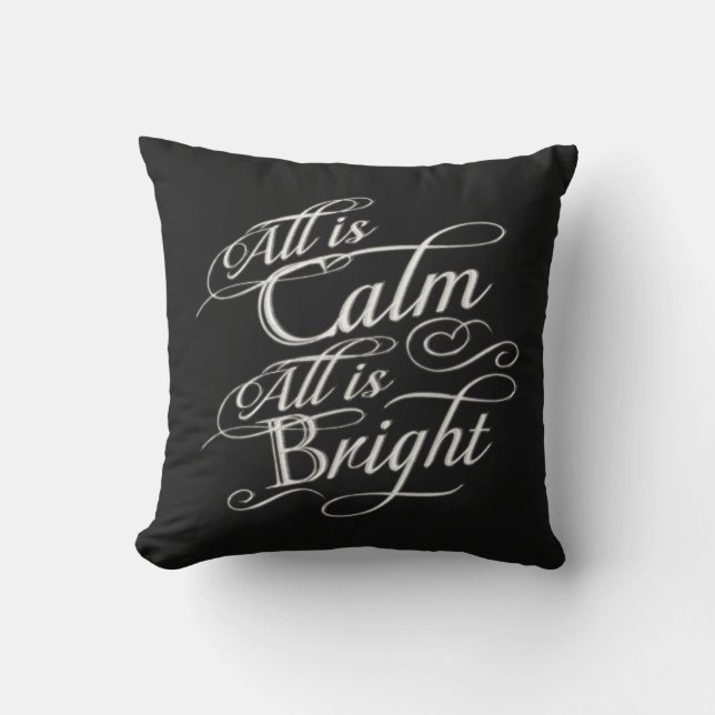 Coussin Tout est calme, tout est Noël lumineux de tableau (Recto)