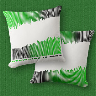 Coussin Tout est Musique Texte Chanson Lecteur Vert Barcod