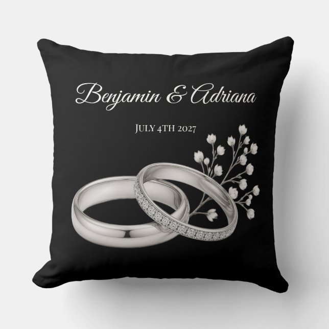 Coussin Tout juste mariés  (Recto)