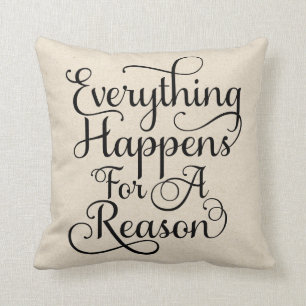 Coussin Tout se produit pour un manuscrit noir de la