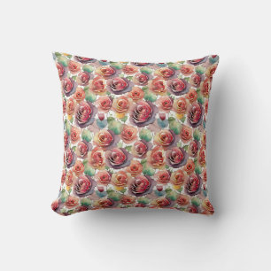 Coussin Toute l'aquarelle rose