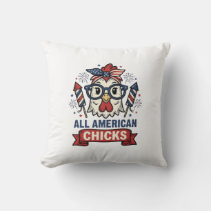 Coussin Toutes les poules américaines patriotiques Vector 