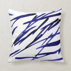 Coussin 'Traçages de bleu royal