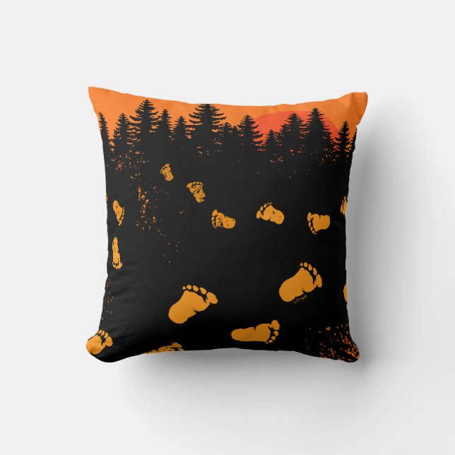 Coussin Traces Bigfoot Au Coucher Du Soleil (Recto)