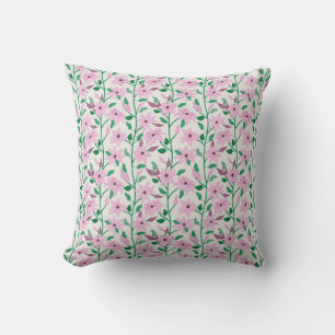 Coussin Trail Pink Clematis Aquarelle Motif Floral