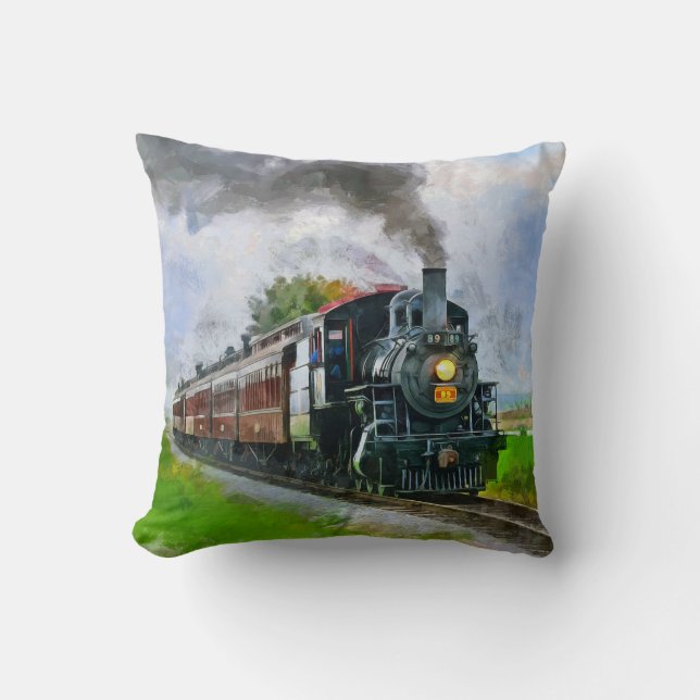 Coussin Train à vapeur 89, Chemin de fer Locomotive Moteur (Recto)