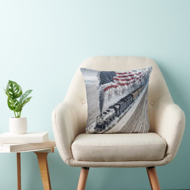 Coussin Train américain de la liberté (Chaise)