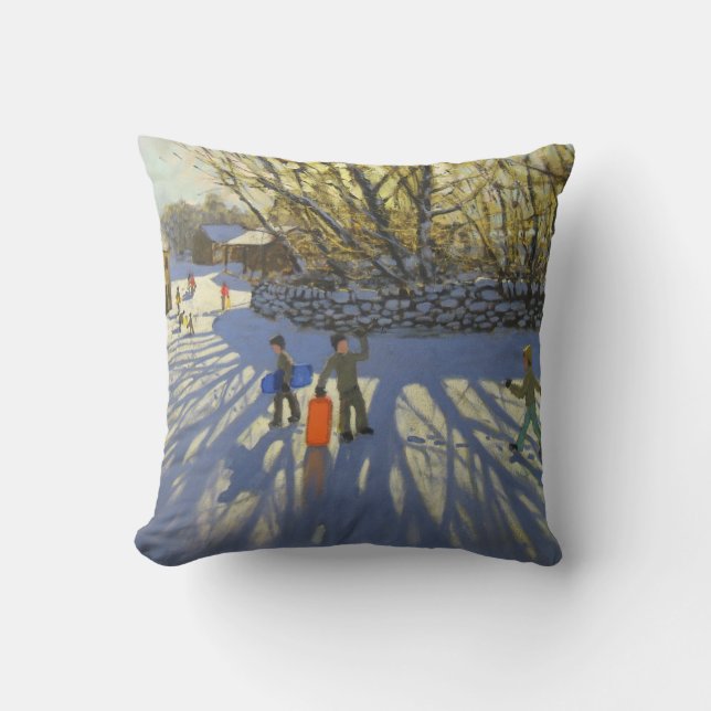 Coussin Traîneau rouge Monyash Derbyshire (Recto)