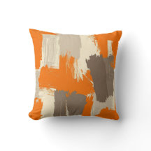 Traits de pinceau artisanaux orange gras abstraits