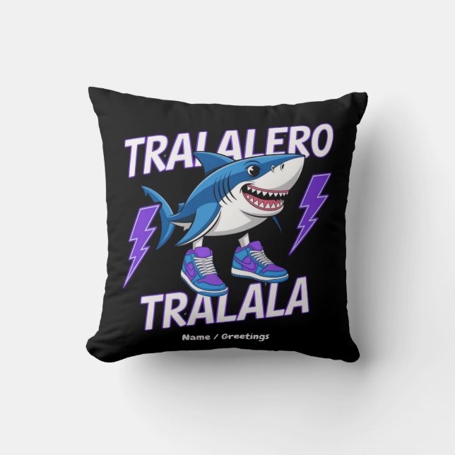 Coussin Tralalero Tralala Bootleg Funny Shark meme Graphis (Recto)