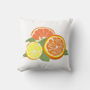 Coussin Tranches de Citron Orange Frais
