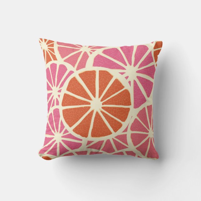 Coussin Tranches de pamplemousse sans soudure motif, agrum (Recto)