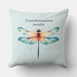Coussin Transformation Attend - libellule colorée