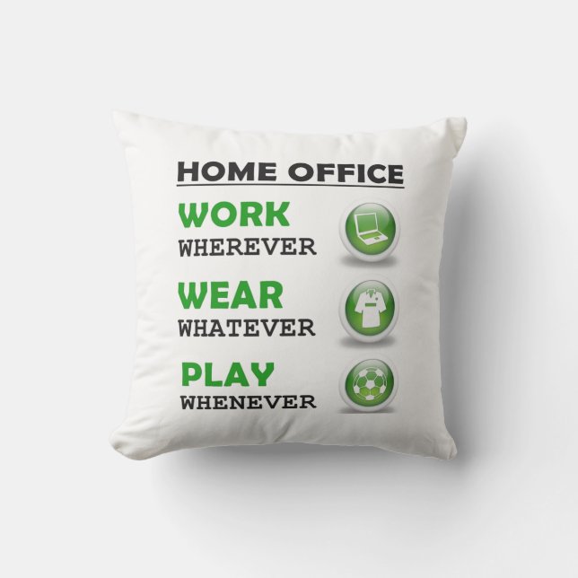 Coussin Travail à domicile Bureau drôle (Recto)