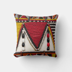 Coussin Travail de perles tribal Maasai