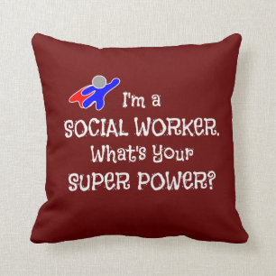 Coussin Travailleur social et super héros