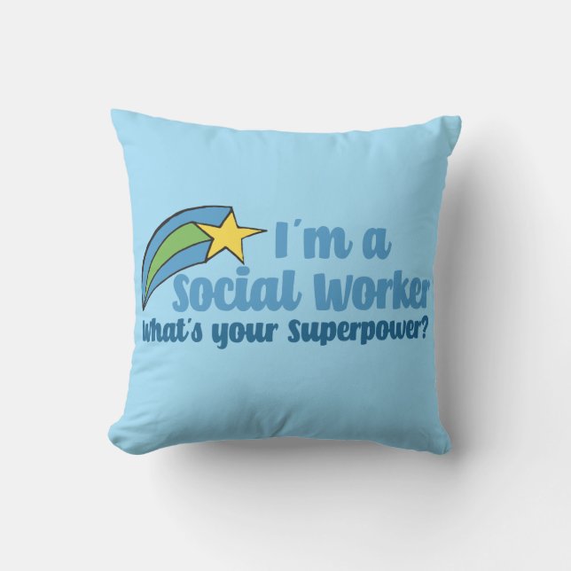 Coussin Travailleur social Superhero (Recto)