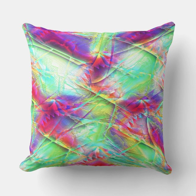 Coussin Traversée d'égratignures de scie, à la texture mau (Recto)