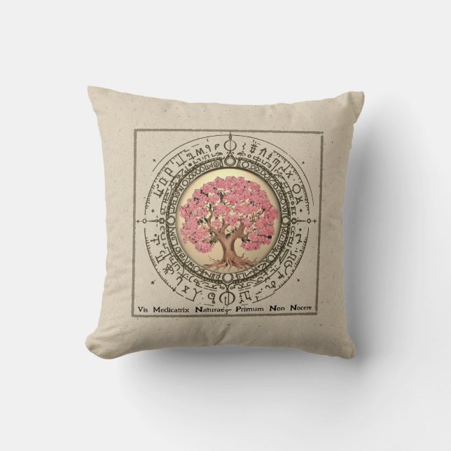 Coussin Tree Of Life Cherry Blossom Hippocrates Quote Love (Recto)