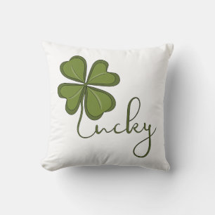 Coussin Trèfle à quatre feuilles chanceux